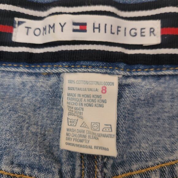 Tommy Hilfiger Jeans Pencil Skirt 100% Cotton Size 8 Front Slit Midi - Picture 4 of 7